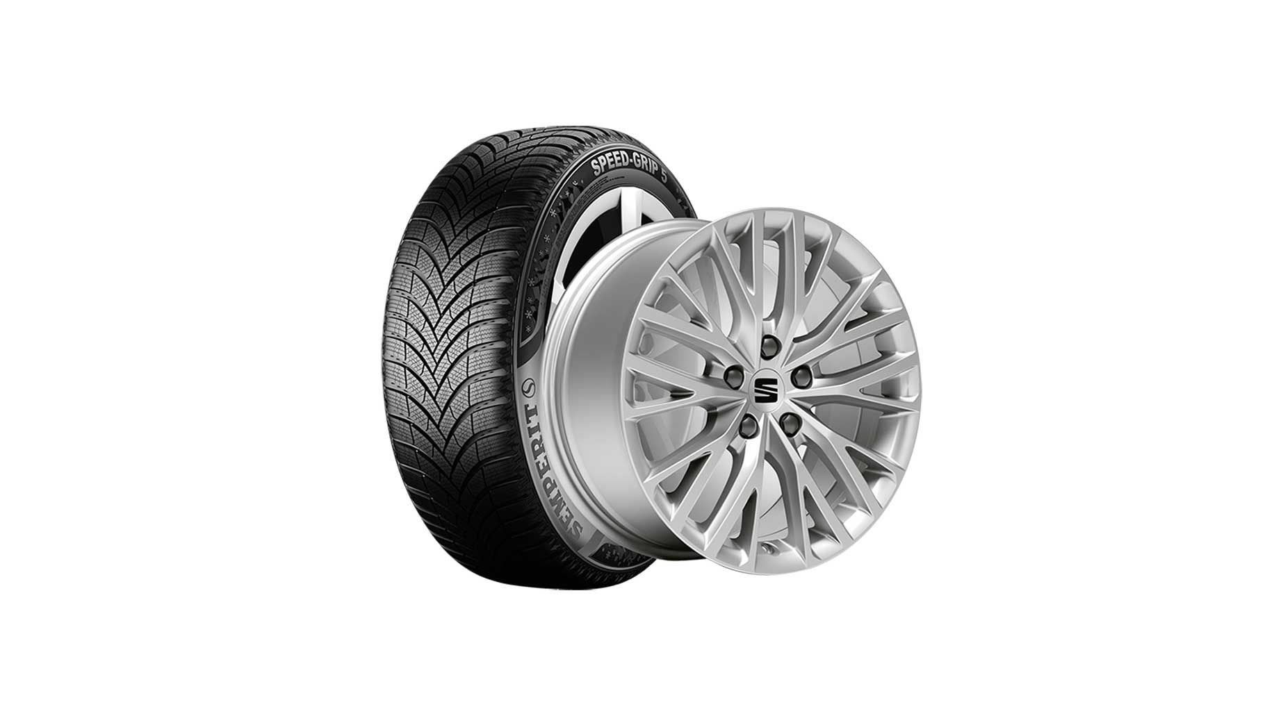 SEAT Winterkompletträder Dynamic 17 Zoll Silber für den SEAT Leon.