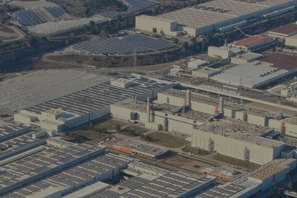 Das SEAT Produktionsgebäude aus der Vogelperspektive