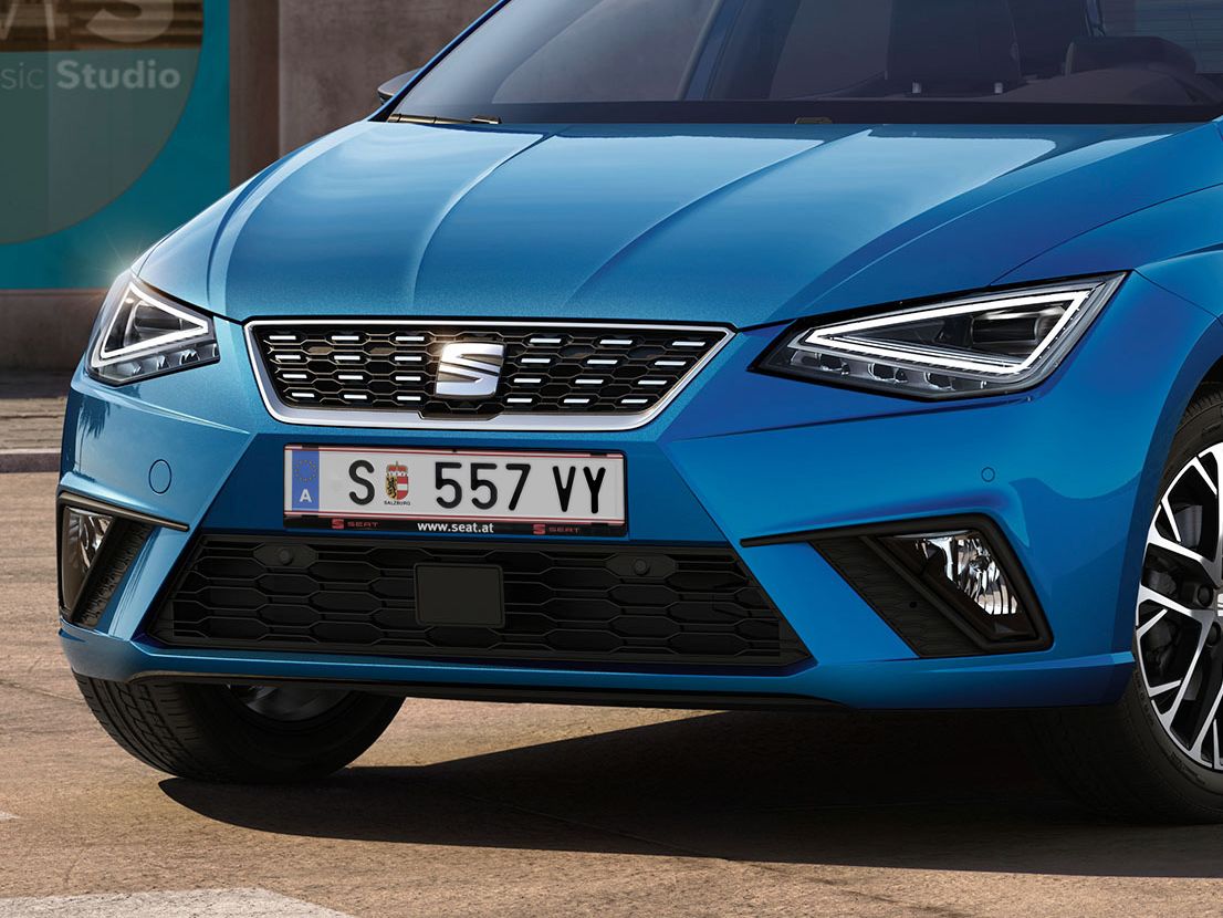 Blauer SEAT Ibiza Xcellence frontale Detailansicht 