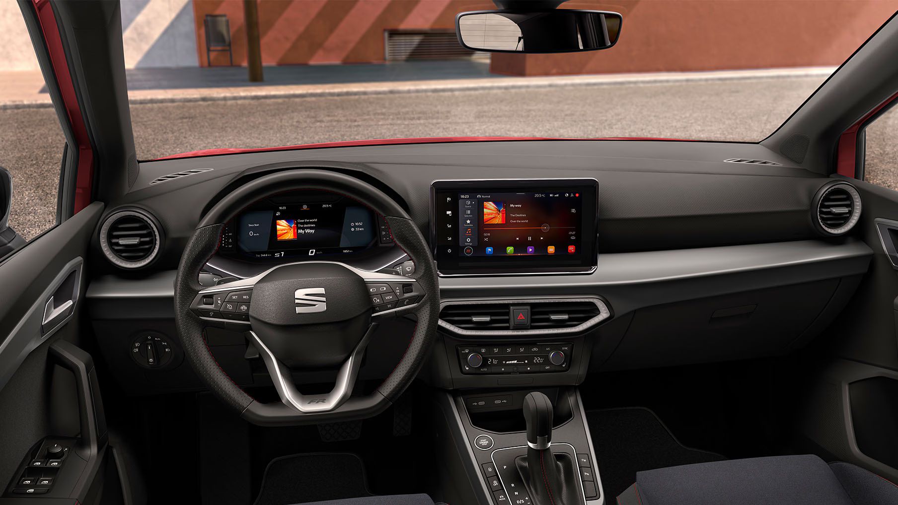 Infotainment-Dashboard im SEAT Arona FR Innenraum
