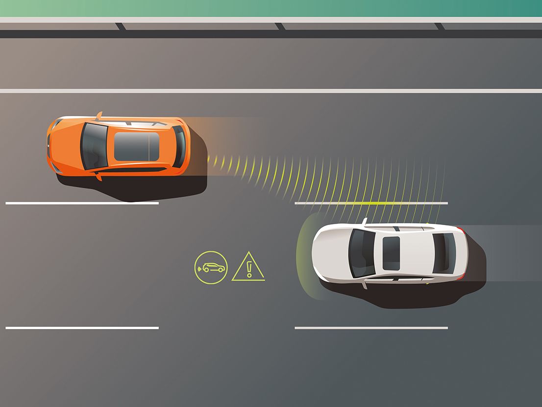 SEAT Leon mit aktivierter Totwinkel-Erkennung