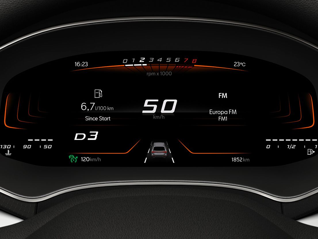 digitales Cockpit im SEAT Ibiza Reference 