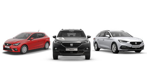 SEAT Ibiza, Tarraco und Leon in Frontansicht