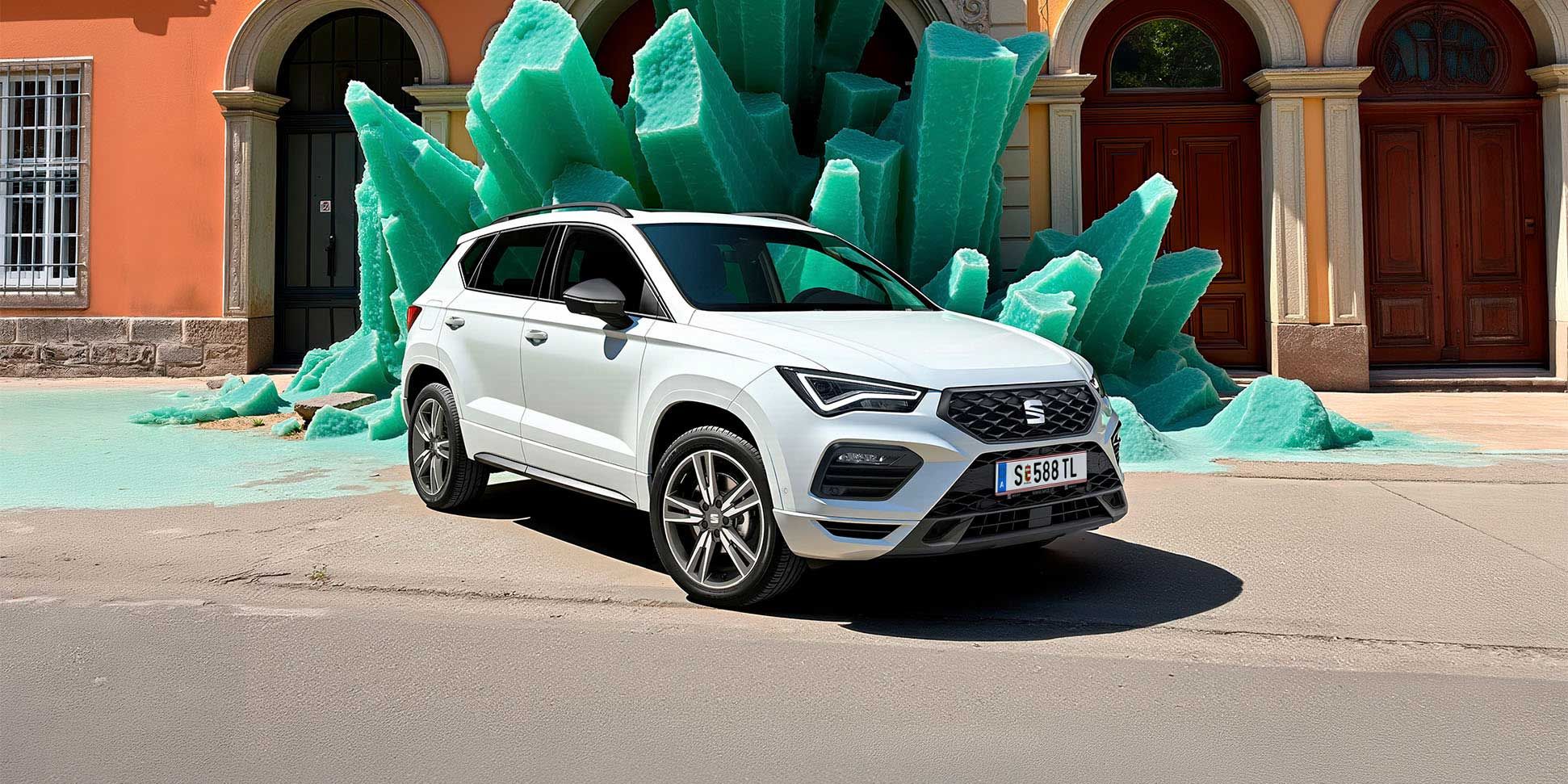 Weißer SEAT Ateca Frontansicht